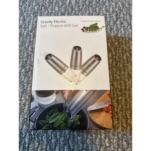 Gravity Electric Salt Pepper‎ Mill Set Integrated LED Lighting Brand New